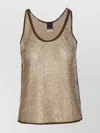 Pinko Crewneck Sleeveless Sequin Embellished Top
