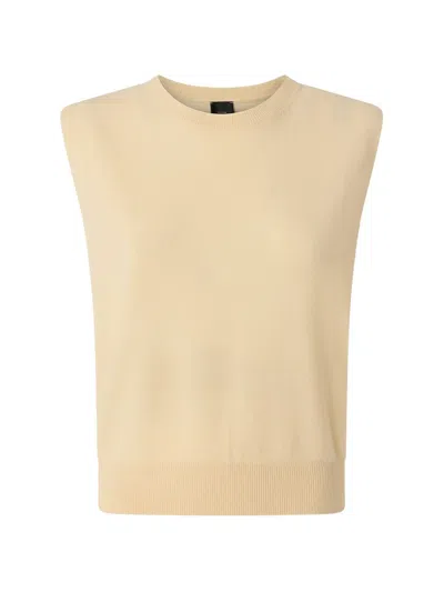 Pinko Crew-neck Sleeveless Sweater In Neutrals
