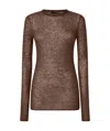 Pinko Semi-sheer Wool Sweater In Brown