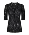 Pinko Lightweight Ribbed Seraph Sweater With Rips In Black