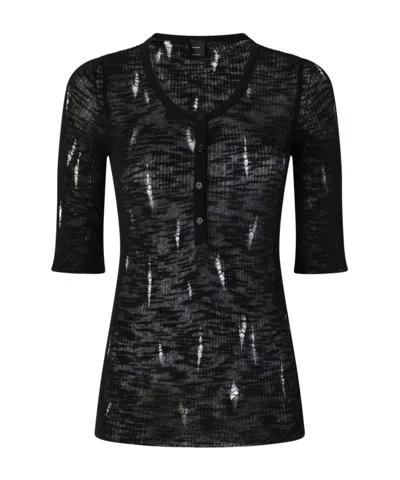 PINKO PINKO DISTRESSED RIPPED-DETAILED TOP