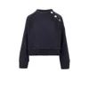 Pinko Crewneck Sweatshirt With Buttons In Blue