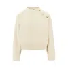 Pinko Crewneck Sweatshirt With Buttons In White