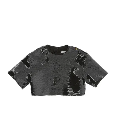 Pinko Kids' Crew-neck Top In Black