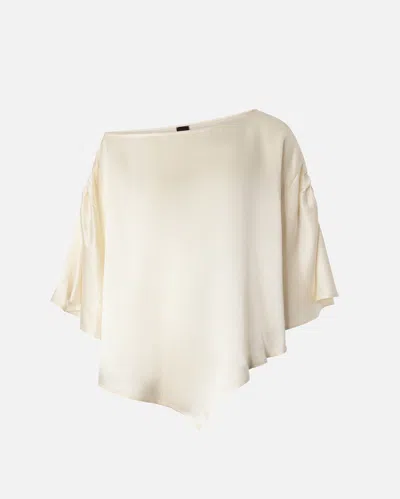 Pinko Crinkled Satin Blouse In Neutral
