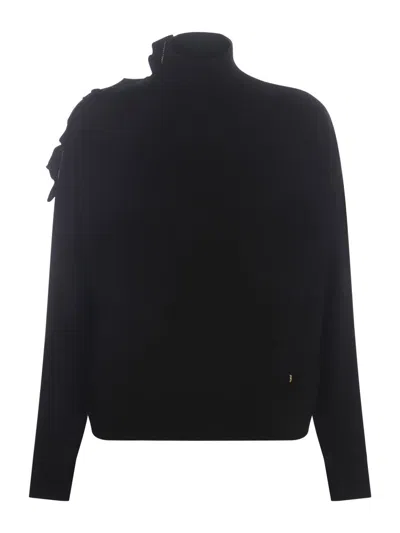 Pinko Crisopa Wool Turtleneck Sweater In Black