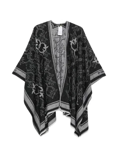 Pinko Croazia Monogram-pattern Cape In Black
