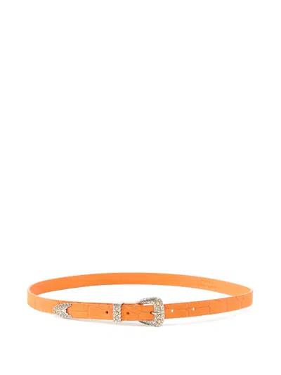 Pinko Croc-effect Buckle Belt In Orange