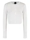 Pinko Long-sleeved Knitted Cardigan In White