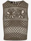 Pinko Top Sans Manches En Crochet Ajouré In Brown