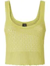 Pinko Perforated Tank Top With Different Patterns In Green