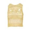 Pinko Fantasy Net Crochet Floral Top Keyhole In Yellow