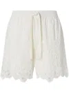 Pinko White Lace Design Serenata Rap Shorts In White