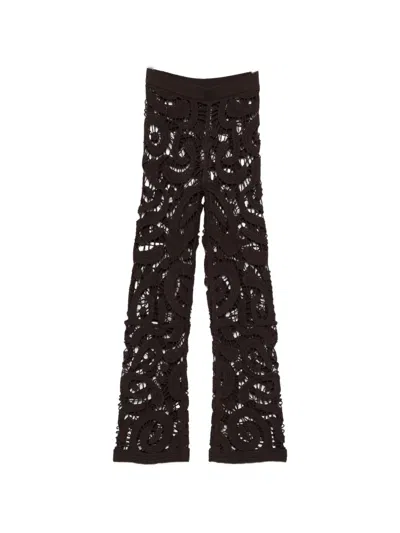 Pinko Crochet Trousers In Black