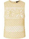 Pinko Round-neck Vest In Neutrals