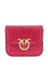 Pinko Crocodile-effect Mini Shoulder Bag In Pink