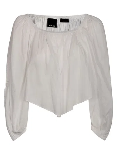 Pinko Crop Loose Fit Blouse In White