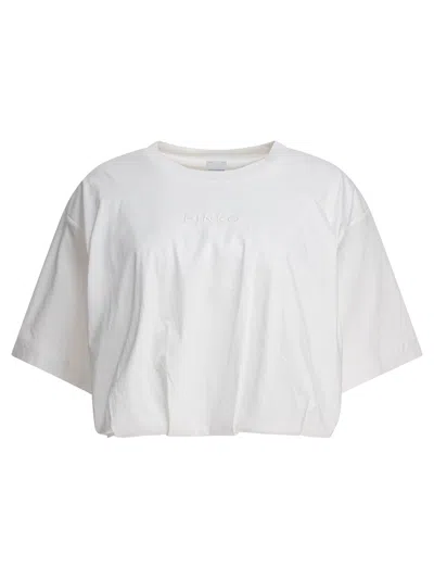 PINKO PINKO CROP T SHIRT WITH LOGO