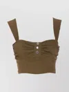 Pinko Crop Top Buttoned Front Ruched