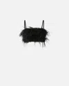 Pinko Salagiochi Feather Detail Top In Black