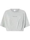 Pinko Short And Loose T-shirt With Logo Embroidery In Grey