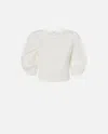 Pinko White Solid Round Neck Top In White