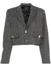 Pinko Vivona Geometric Button Jacket In Black