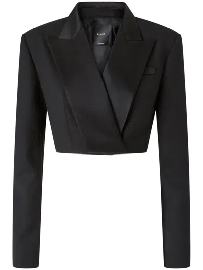 Pinko Cropped Blazer In Black