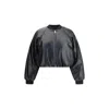 Pinko Cropped Bomber With A Leather-effect In Black
