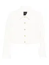 Pinko Cropped Buttoned Jacket In White