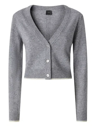 Pinko Cropped Cardigan In Gray