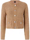 Pinko Cropped Cardigan In Neutrals