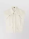Pinko Cropped Collar Vest With Structured Shoulders
