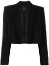 Pinko Notched-collar Cropped Blazer In Black