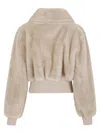 Pinko Cropped Faux Fur Jacket In Multi