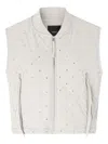 Pinko Cropped Gray Quilted Vest With Structured Silhouette In Neutral