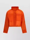 Pinko Cropped Jacket Contemporary Adjustable Hem In Orange