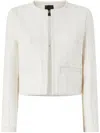 Pinko Cropped White Jacket With Textured Fabric In White