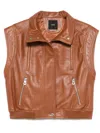 Pinko Gilet De Motard En Cuir Nappa In Brown