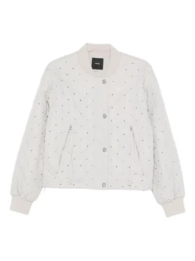 PINKO CROPPED QUILTED JACKET WITH DIAMOND PATTERN