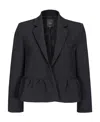 Pinko Cropped  Ruffle Blazer In Black