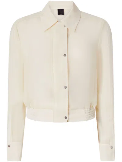 Pinko Cropped Shirt Jacket In White