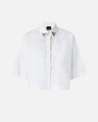 Pinko - Cropped Shirt With Metallic Details - 36 In White