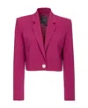 Pinko Cropped Single-breasted Blazer In Red