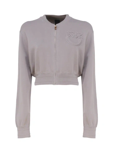 Pinko Cropped Sleeved Jacket In Grey