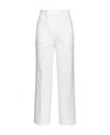 Pinko Cropped Straight-leg Trousers In White