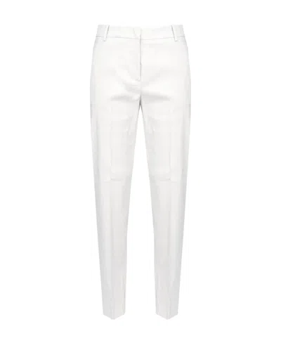 Pinko Cropped Straight-leg Trousers In White