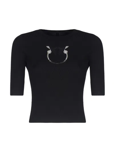 Pinko Cropped Sweater With Logo