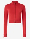 Pinko Cropped Sweatshirt In Technical Fabric In Red
