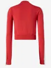Pinko Cropped Sweatshirt In Technical Fabric In Red